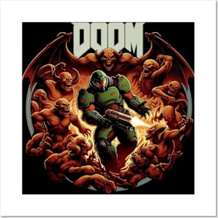 Doom guy surrounded by Demons! Posters and Art